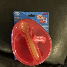 First Years Take & Toss Toddler Infant  Sectioned Bowls With Spoon lids 4 New