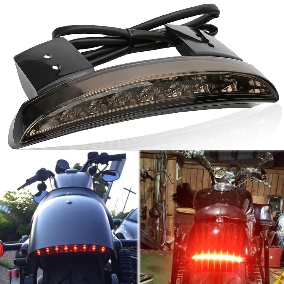 LED Brake Tail Lights Custom Fit For Harley Sportster XL883 1200 Forty Eight 48 - Image 2 of 4