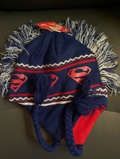 New With Tags NWT Superman Peruvian Beanie Laplander Hat