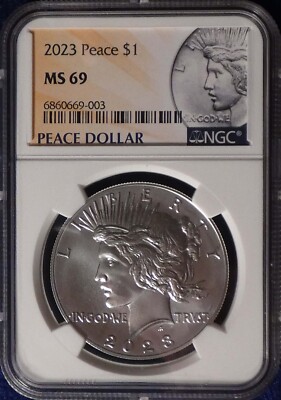 2023 Peace Dollar NGC MS 69 MINT ERROR Struck Thru Error Coin