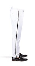 White Tuxedo Pants Men"s Tailored Slim Fit Flat Front Dress Slacks By Azar Man