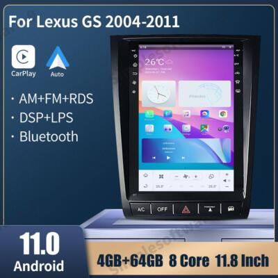 4+64g Car Gps Navigation For Lexus Gs 2004-2011 Car Radio Stereo Head Unit 11.8''