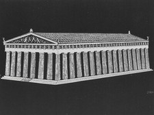 C.1974 The Parthenon Nashville Tennessee by Alvin Green Block Print Card G1