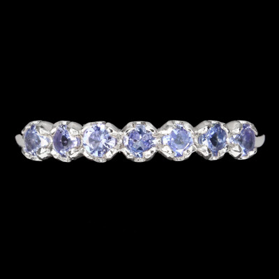 925 Sterling Silver Ring Round Blue Tanzanite Gemstone Jewelry Sz 8 | eBay