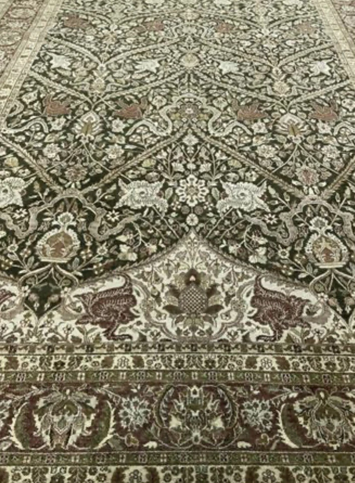 Spectacular Hand Knotted Area Rug Tabrizz 9 X 12ft Red Wool New Jaipur A+ - Image 2 of 4