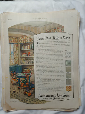 1941 VTG Orig Magazine Ad ARMSTRONG Linoleum Floors That Make A Room