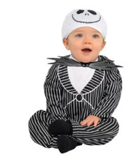 Disney Baby Jack Skellington Halloween Costume 3-6 Months 2pc Hat Jumpsuit