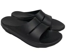Oofos Ooahh Black Slide Recovery Comfort Sports Sandals Men's 12 Women's 14 EUC
