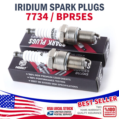 MGT SET OF 2 IRIDIUM SPARK PLUGS BPR5ES 7734 SMALL ENGINE STANDARD PLUG 4006
