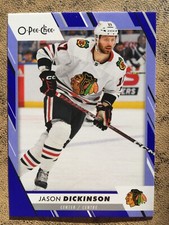 JASON DICKINSON 2023-24 O-Pee-Chee Hockey BLUE Border Parallel #204 Blackhawks