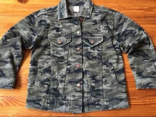 NOBO JACKET Denim CAMO Green Jean Camouflage Coat Women’s Size XS ( 1 )