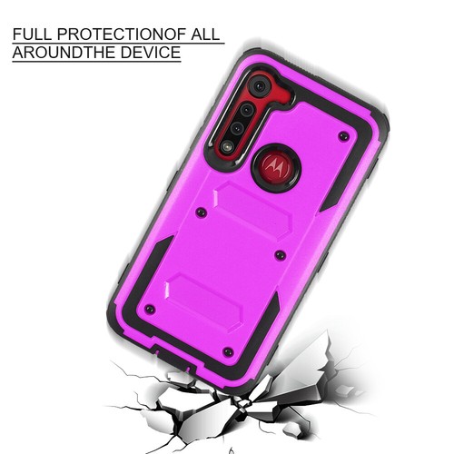 For Motorola G8 Play Case Hybrid Outdoor Belt Clip Builtin Screen Protector Case - Picture 18 of 25
