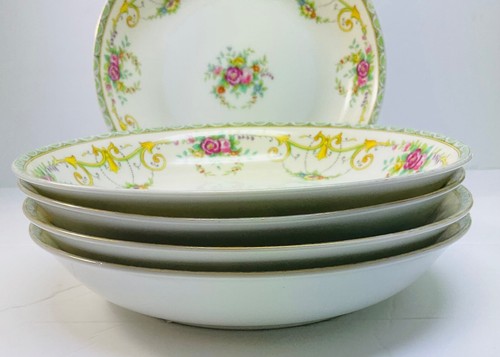 Noritake M Imperial Soup Bowls Lot of 5 Floral Vintage Japan Bone China - Picture 4 of 6