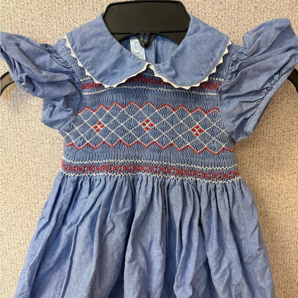 Mameluco Vive La Fete Niños Niña Talla 4 Algodón Fino Cambray Burbuja Foto 2 de 4