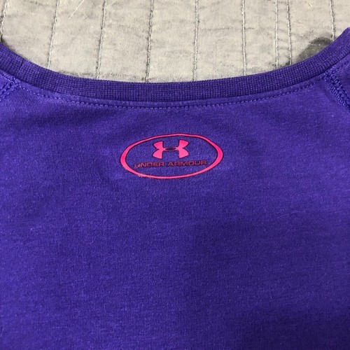 Under Armour T Shirt Youth Girl Large Purple On Pointe Graphic Ballet Dance Heat - Picture 21 of 24