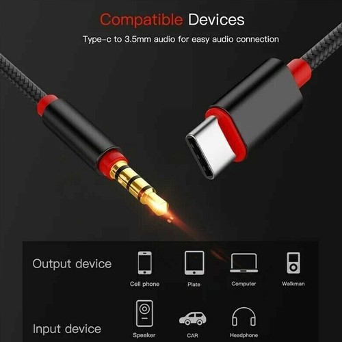 Type C Audio Cable USB Type-C Male To 3.5mm Jack Male Car AUX Audio Adapter - 第 4/13 張圖片