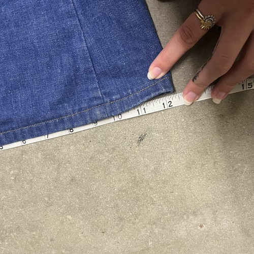 Vintage 70s Bell Bottom Jeans Hippie Wide Leg Dark Denim USA Made 34 X 32 - Picture 10 of 10