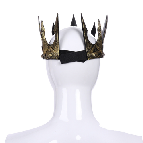 Antique King Crown Medieval Headband Men Headdress Party Favors Halloween Gold - Picture 3 of 6