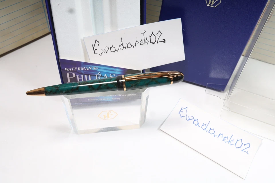 Bolígrafo Waterman PHILEAS, NUEVO, Green Marble GT, caja, bonito Foto 4 de 4
