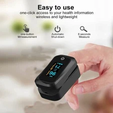Fingertip Pulse Oximeter Blood Oxygen Saturation Monitor with Batteries and Lany