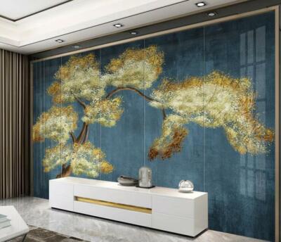 3D Golden Tree 9550NA Wallpaper Wall Mural Removable Self-adhesive Fay