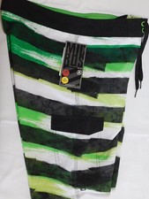 NEW BOYS SIZE 16 LIME GREEN MICROS STAGGERED BOARD SHORTS SWIMWEAR SWIM