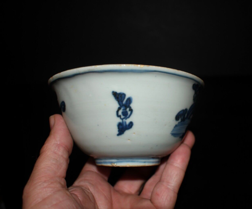 Antique Chinese Ming Period Porcelain Blue / White Rice Bowl - Picture 5 of 22