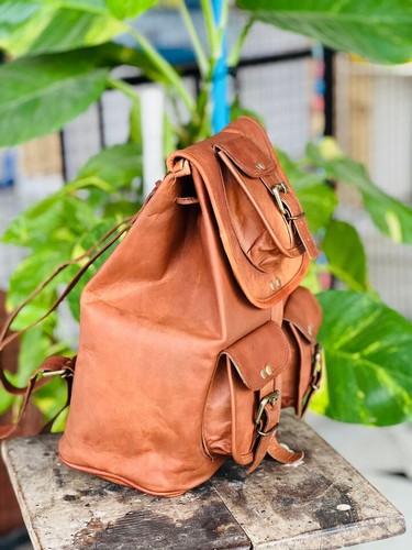 Mochila grande de cuero Real Inspire para hombre Mochila de viaje marrón Bolso para computadora portátil - Imagen 3 de 6