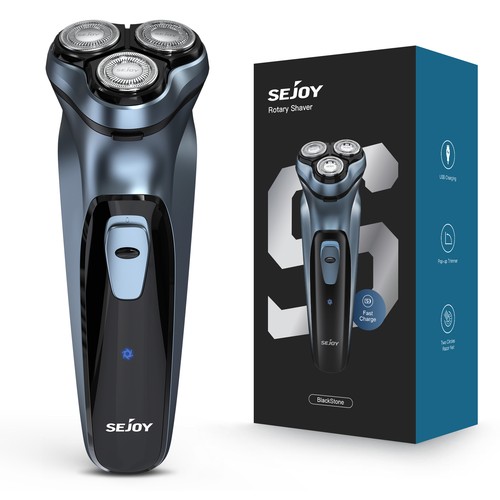 SEJOY Men's Electric Shaver Razor Rotary Rechargeable Wet & Dry Washable Trimmer - Picture 4 of 17