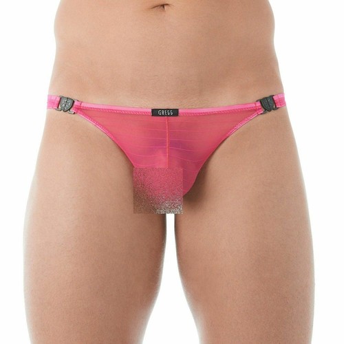 Gregg Homme Thong Suspender Mesh C-Ring Tangas Pink 142804 123 - Picture 2 of 5