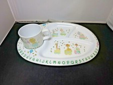 PRECIOUS MOMENTS CUP AND PLATE SECTION DISH Plastic 1997 Enesco