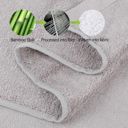 2 Pack Oversize Bamboo Cotton Bath Towels Premium Ultra Soft Absorbent Towel Set - Picture 43 of 64