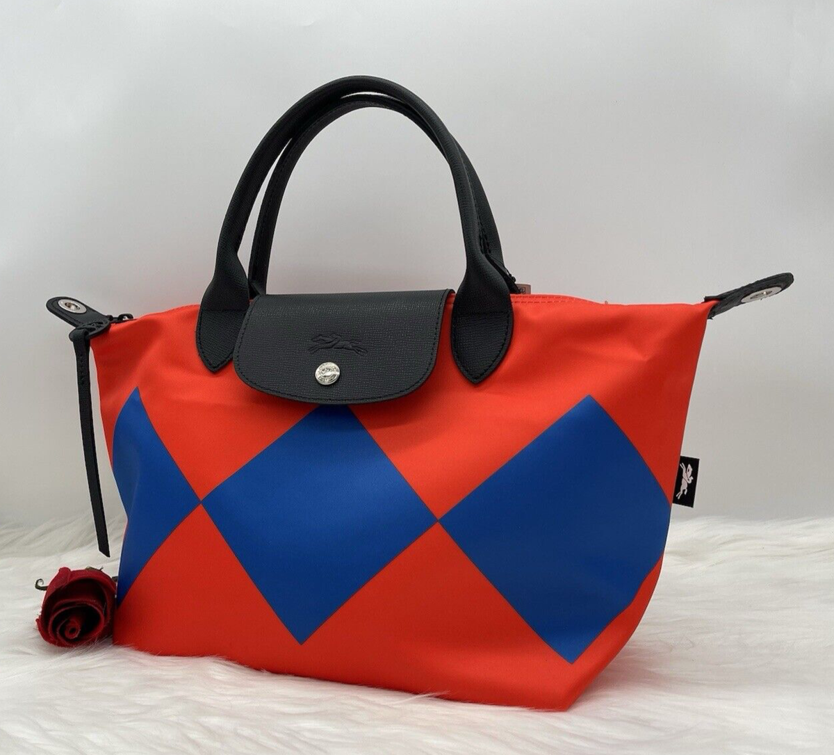ハンドバッグ Longchamp Bag With Handle S Cabas AUTH NWT Longchamp Cabas Small Velvet Top Handle Crossbody