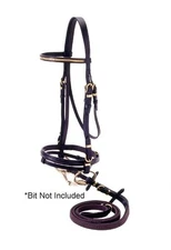 Silver Fox DARK BROWN Bridle w/Flash Nose Band Brass Link Brow Band 20-9960