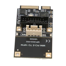Mini PCIE to USB3.2 GEN1 Front 19Pin Expansion Card 5Gbps USB Hot Swap Expansion