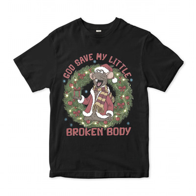 Retro Rizzo the Rat God Save My Little Broken Body Christmas Movie Shirt
