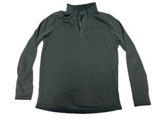 UA Under Armour Size M Loose Fit 1/4 Button Sweater Golf Gray Coldgear Storm