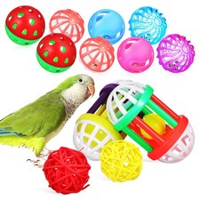 12Pcs Colorful Plastic Bird Ball Toys Foraging Chewing Training Cage Accessories