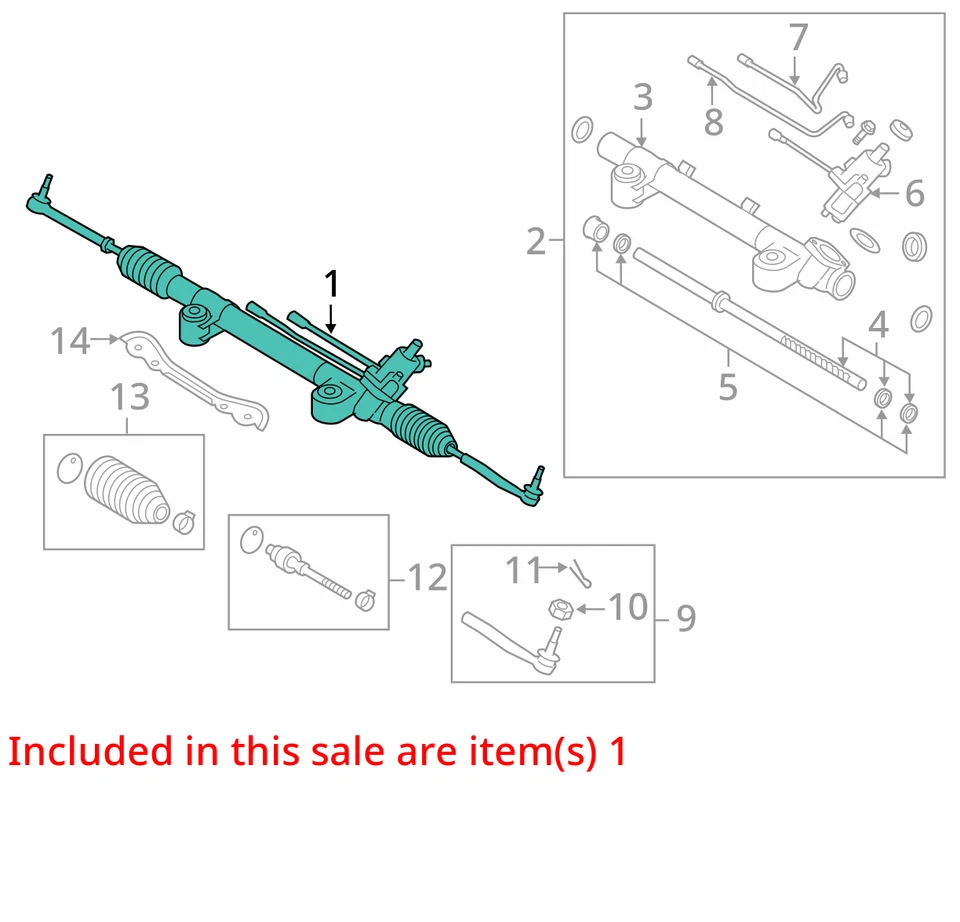 Steering Gear/Rack Power Rack And Pinion RWD Fits 08-12 INFINITI EX35 2525009 Foto 3 de 4