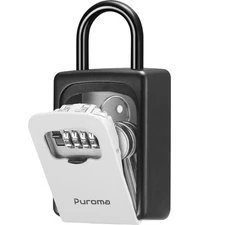 Puroma Lock Box Large Key Lock Box Resettable Combination Code Lockbox Portab...