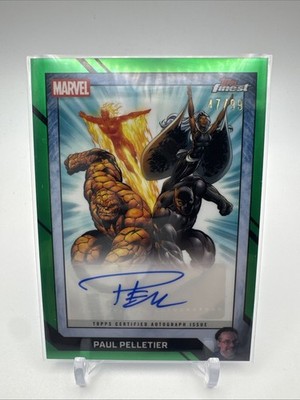 2026 Topps Finest Fantastic Four Comic Book Artist Paul Pelletier Auto Green /99