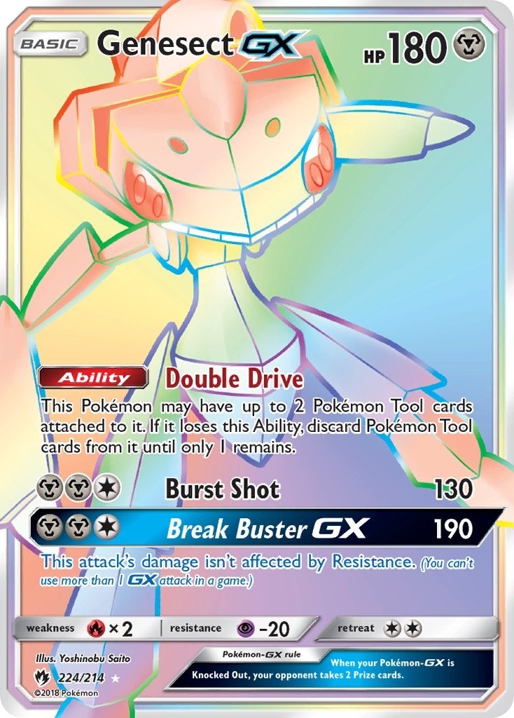Genesect GX - 224/214 - Lost Thunder - MP - Pokemon - Read Desc.