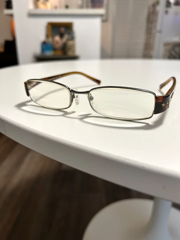 Monturas de gafas Prada VPR 61H plata metal marrón estrellas tortuga 52 17 140 Foto 2 de 4