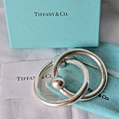 Tiffany & Co Sterling Silver 925 Baby Double Hand Rattle Teething