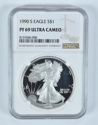 1990-S American Silver Eagle PF69 UCAM NGC Brown Label *5901