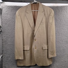 Ralph Ralph Lauren 100 Silk Blazer Sport Coat Mens Size 42L Cream Herringbone