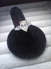 3ct Pear Cut Moissanite Trilogy Ring 💎 | 925 Silver | GRA Certified | D Colour