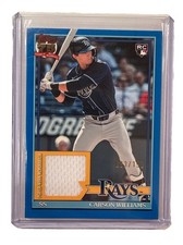 2026 Topps Series 2 Carson Williams Blue Relic RC /150 Rays Rookie Jersey Card. rookie card picture
