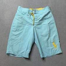 Polo Ralph Lauren Swim Shorts Boys Large Blue Nylon Drawstring Lined Board Beach