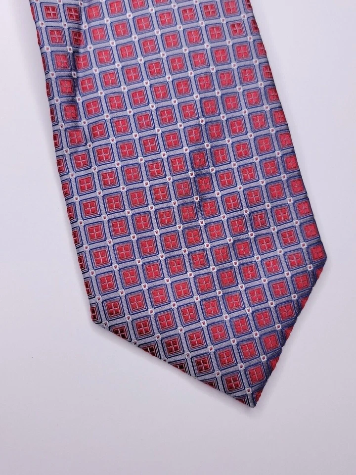 Мужской официальный галстук Umo Lorenzo 23 дюйма Lx3,75 дюйма с синей/красной молнией - Изображение 2 из 4